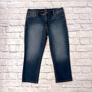 Bandolino Selene Mid Rise Cropped Jeans Blue Denim Capri Jeans Size 8